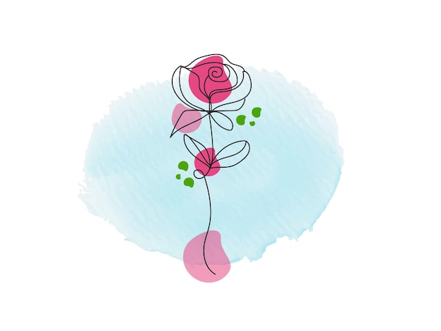 Hand drawn flat design simple flower outline