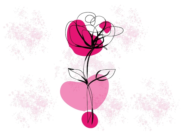 Hand drawn flat design simple flower outline