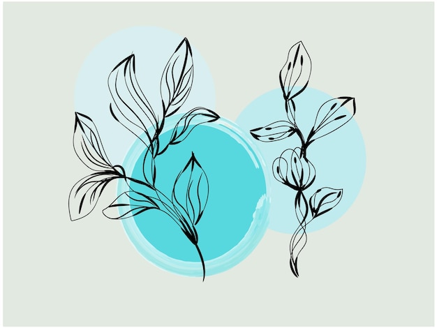 Hand drawn flat design simple flower outline