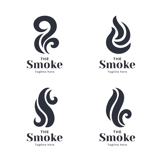 Hand drawn flat design smoke logo template