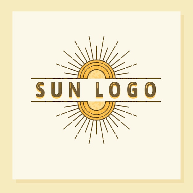 Hand drawn flat design sun logo