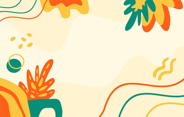 Hand drawn flat design trendy background