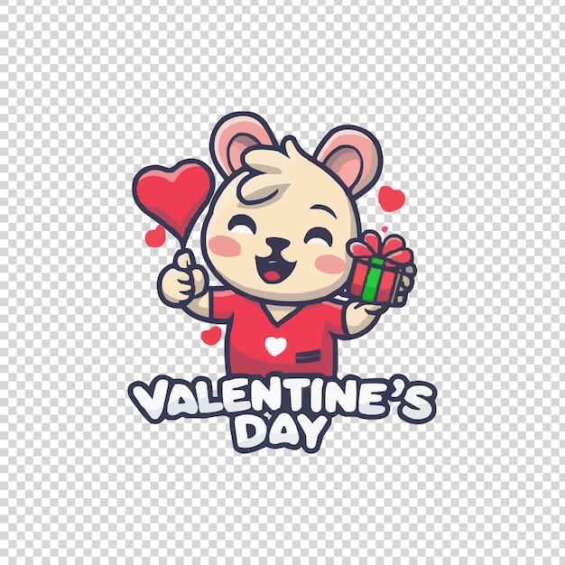 Hand drawn flat design velentine day logo