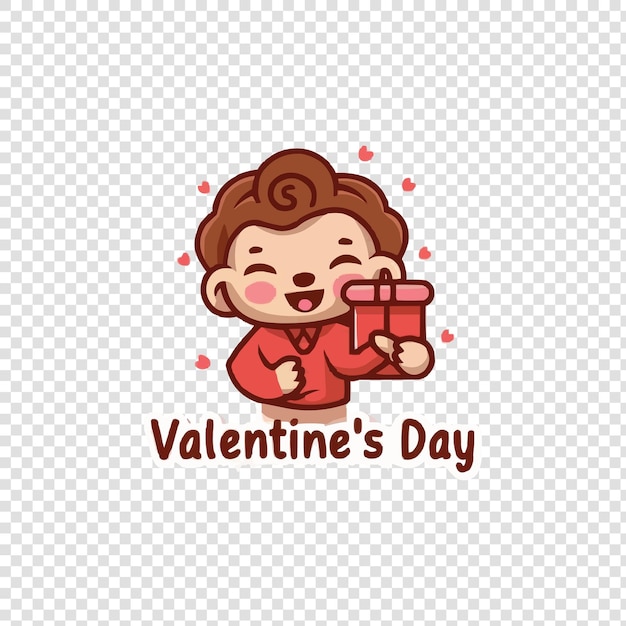 Hand drawn flat design velentine day logo