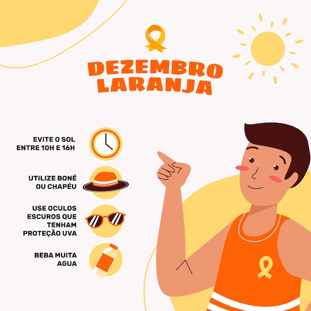 Hand drawn Flat dezembro laranja illustration