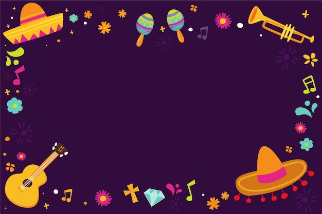 Hand drawn flat dia de muertos background