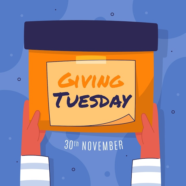 Hand drawn flat giving tuesday illustration