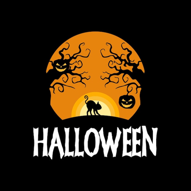 Hand drawn flat halloween background