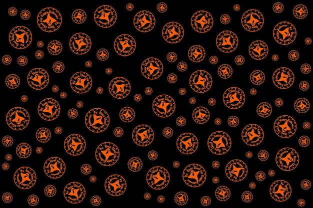 Vector hand drawn flat halloween pattern design