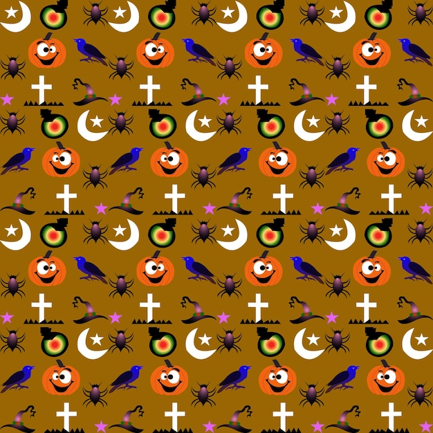 Hand drawn flat halloween patterns collection