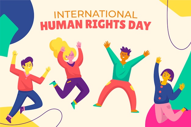 Hand drawn flat international human rights day illustration