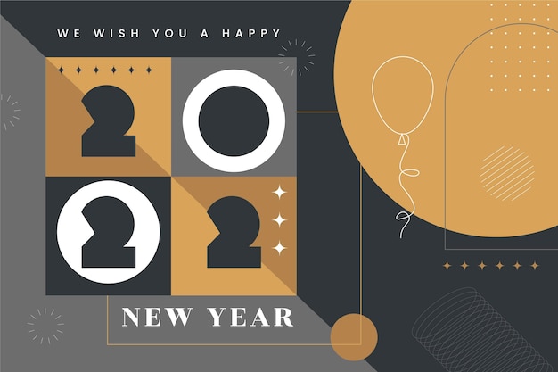 Hand drawn flat new year background