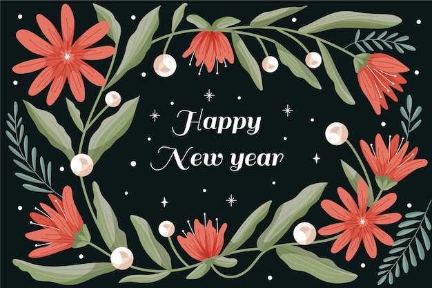 Hand drawn flat new year background