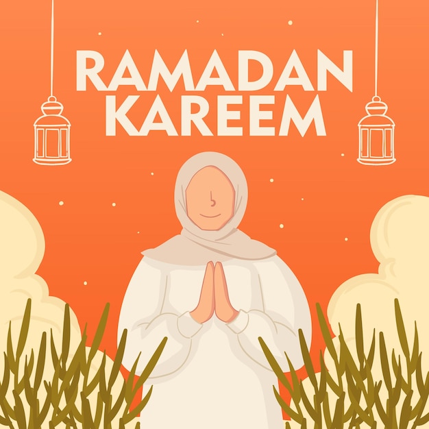 HAND DRAWN FLAT RAMADAN RETRO COLOR BACKGROUND