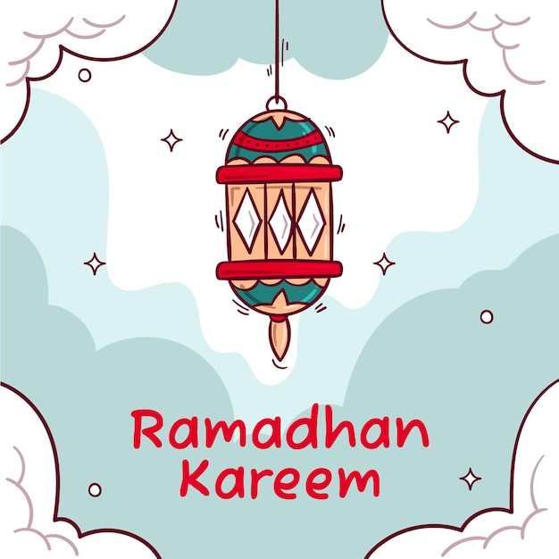 Hand Drawn Flat Ramadhan Illustration Template