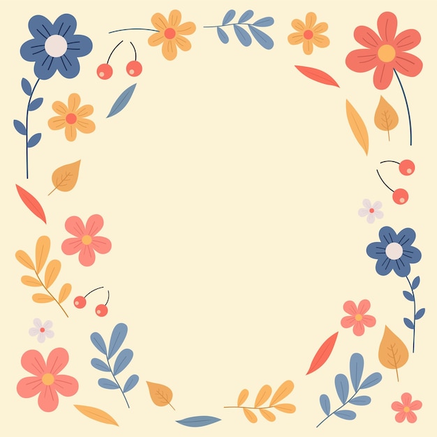 hand drawn floral background flat design