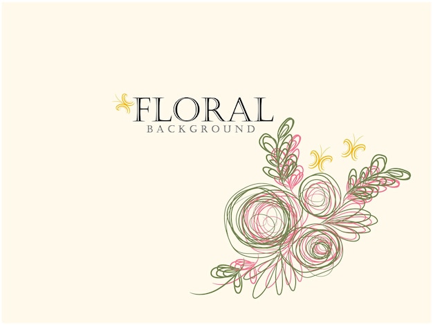 Hand drawn floral background