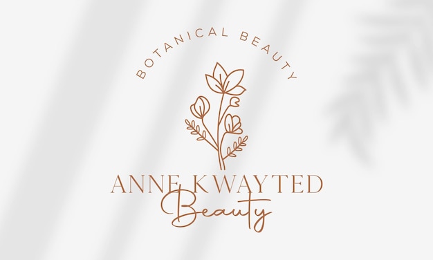 Hand drawn floral botanical logo bundle illustration collection for beauty natural organic Premium