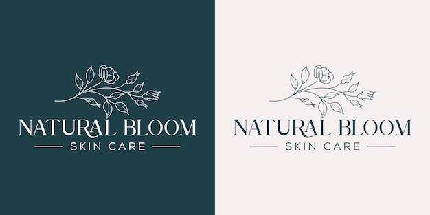 Hand drawn floral botanical logo bundle illustration collection for beauty, natural, organic Premium