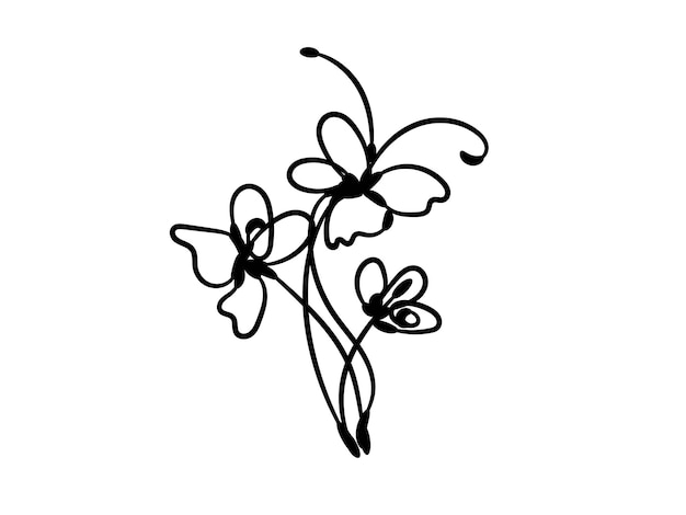 hand drawn floral decorative elements