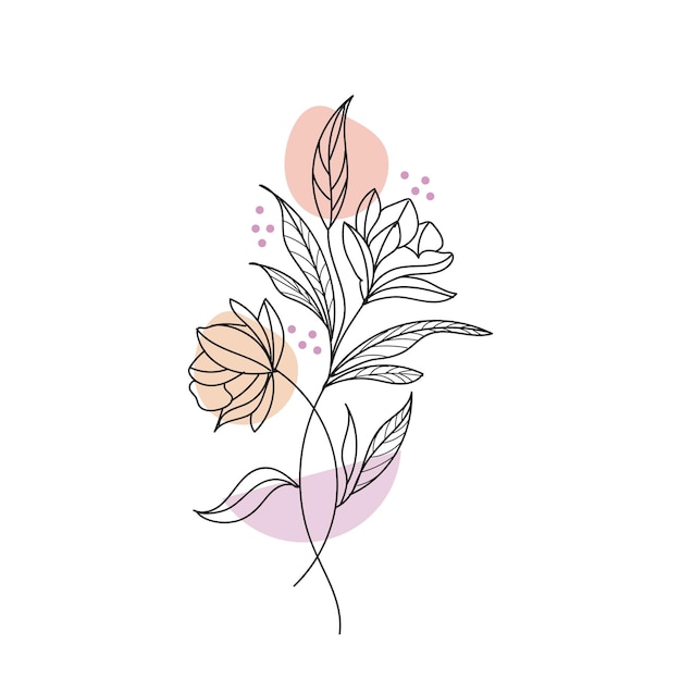 Hand drawn floral decorative elements