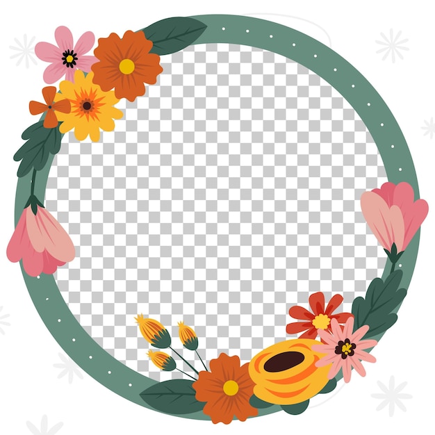 Hand drawn floral facebook frame