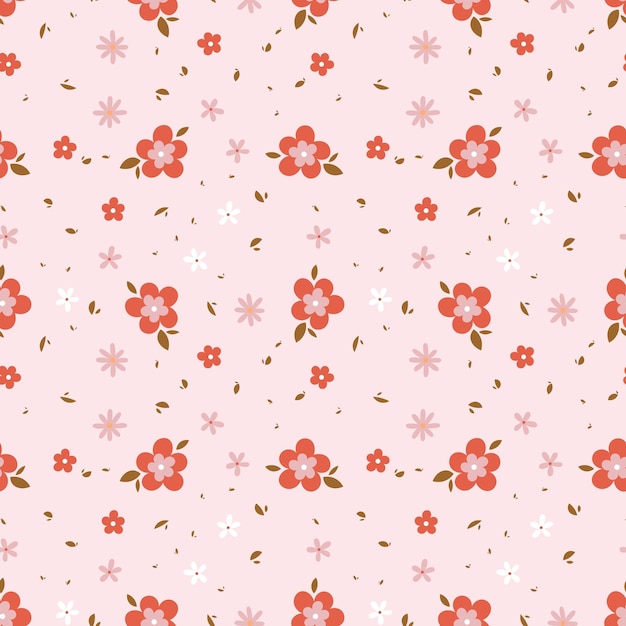 Hand drawn floral flower pattern Vector illustration