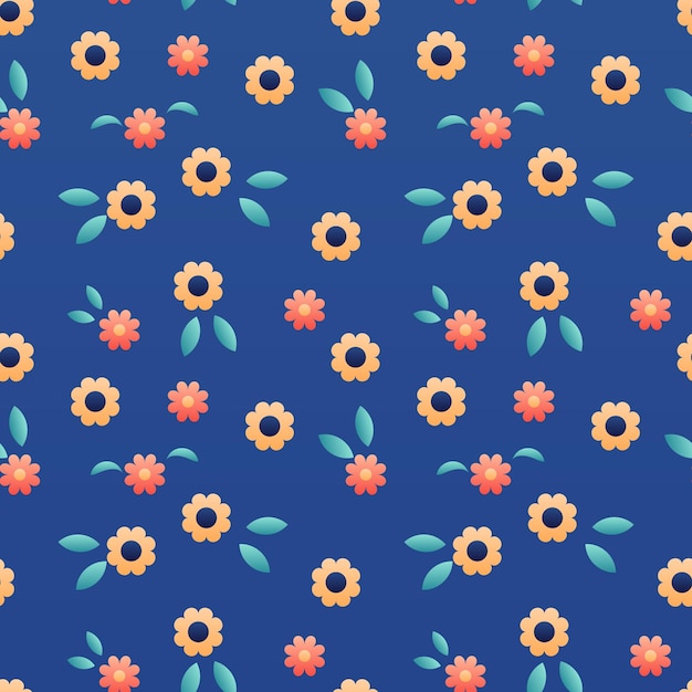 Hand drawn floral flower pattern Vector illustration