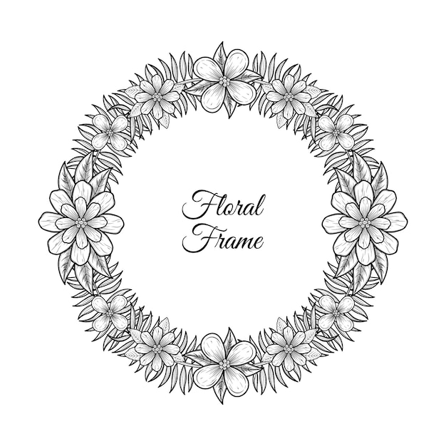 Hand Drawn Floral Frame