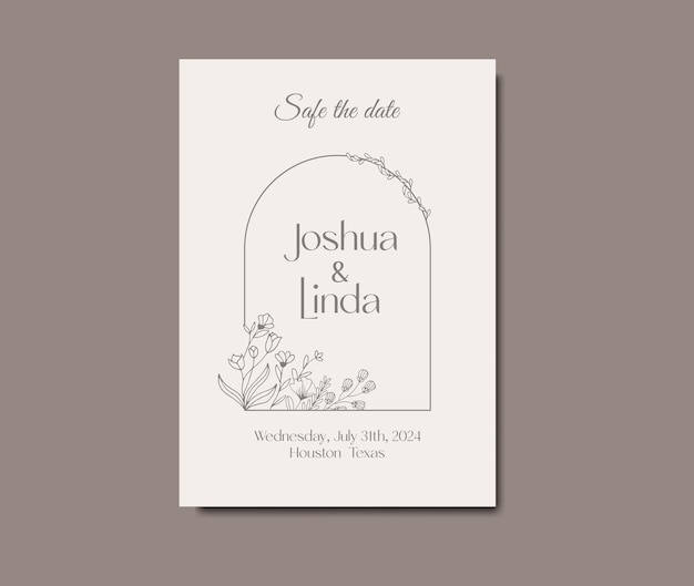 Vector hand drawn floral invitation templates arch frame with flower