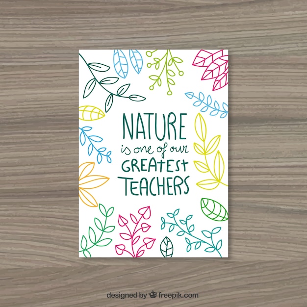 Hand drawn floral nature card