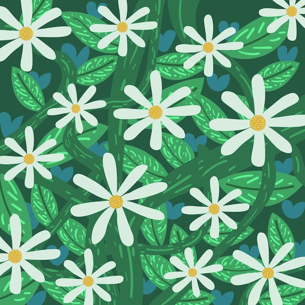 Hand Drawn Floral Pattern Background