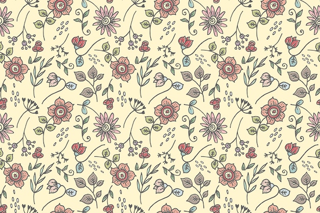 Hand drawn floral pattern design