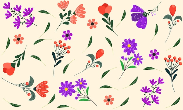 Hand drawn floral pattern Flower background design