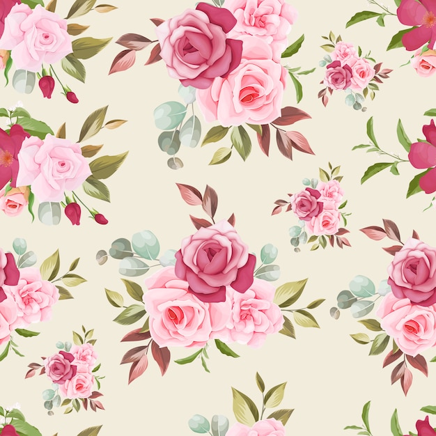 Hand drawn floral seamless pattern design