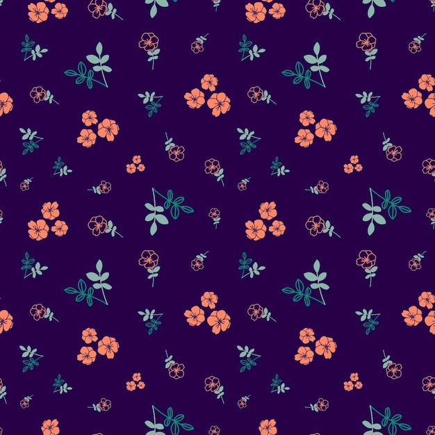 Hand drawn floral seamless pattern design