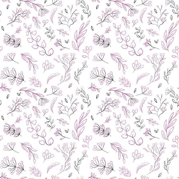 Hand drawn floral seamless pattern