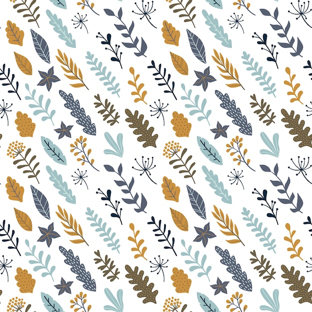 Hand drawn floral seamless pattern. 