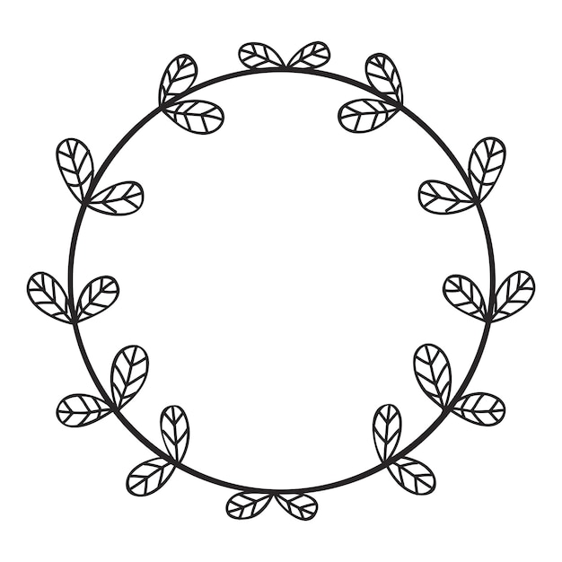 Hand drawn floral wreath Botanical frames of wild flowers herbs branches for wedding decoration