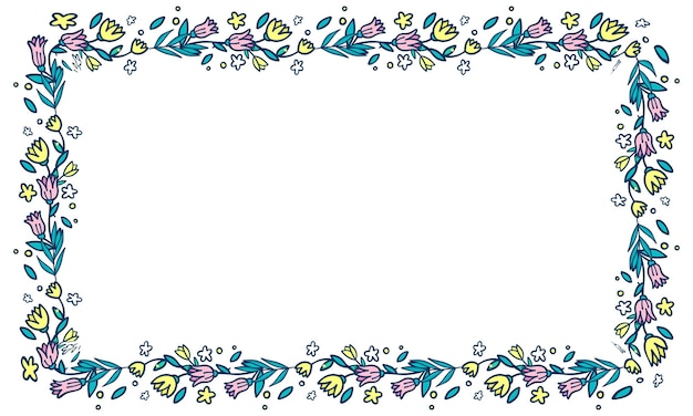 Vector hand drawn floral wreath floral frames