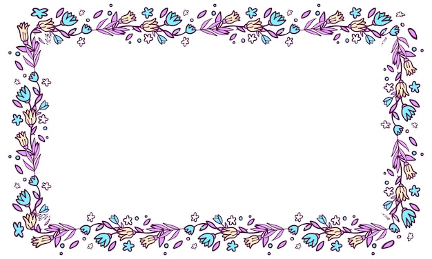 Vector hand drawn floral wreath floral frames