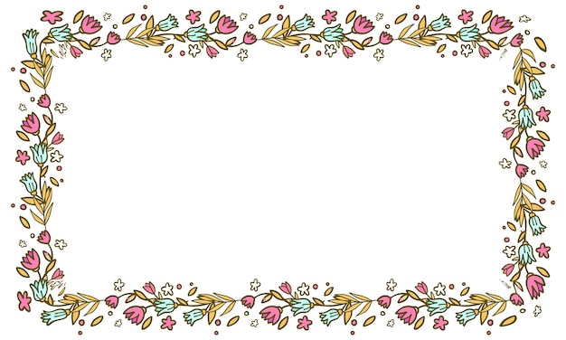 Vector hand drawn floral wreath floral frames