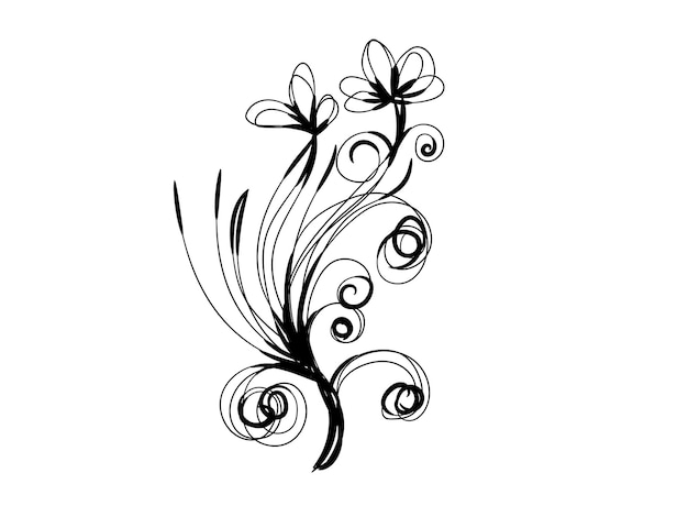 Hand drawn flower arrangement in doodle or sketch style