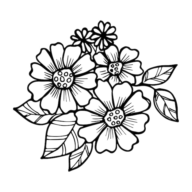 Hand drawn flower arrangement