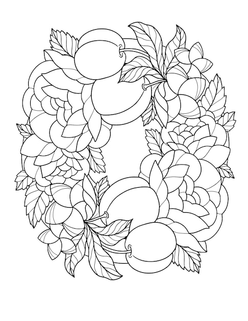 Hand drawn flower decorative sketch frame design