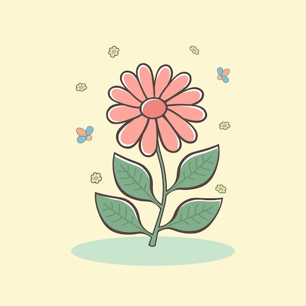 Hand drawn flower isolated