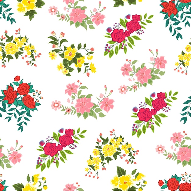 Hand drawn flower seamless pattern