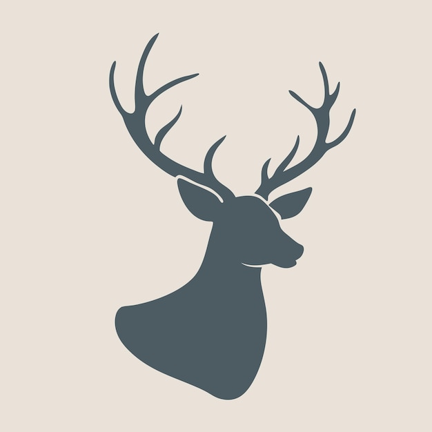 Vector hand drawn flying deer silhouette illustration isolated white background 30