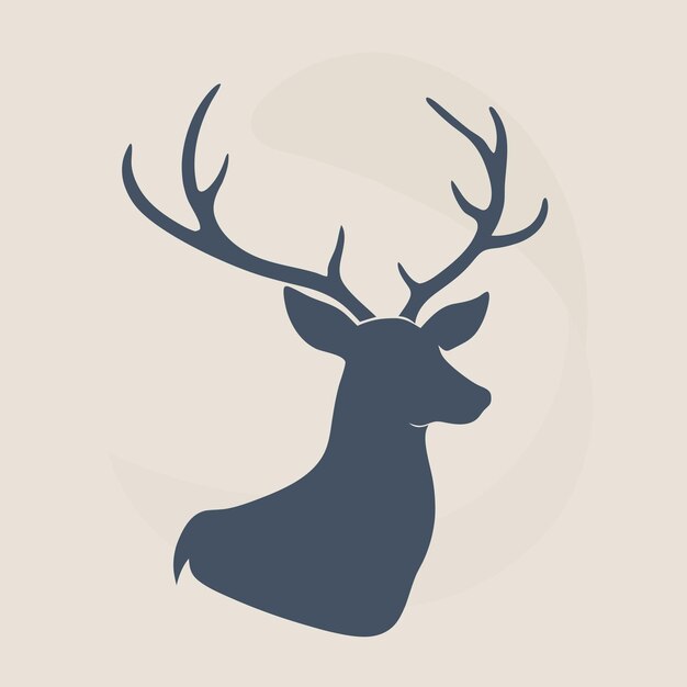 Vector hand drawn flying deer silhouette illustration isolated white background 32