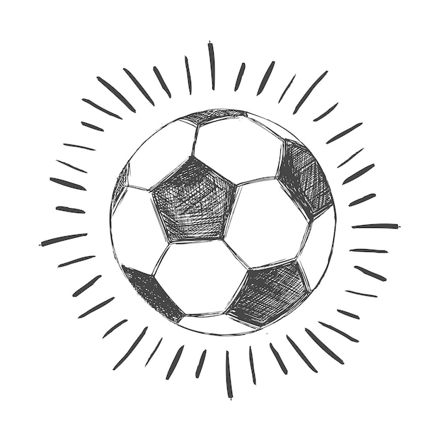 Hand drawn football, soccer ball sketch